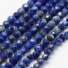 224i Naturalne koraliki  lapis lazuli, okrągłe, fasetowane, 2mm pasmo 37cm